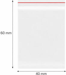  Simítózáras tasak, önzáró tasak, zárható zacskó 40x60 mm