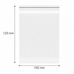  Simítózáras tasak, önzáró tasak, zárható zacskó 100x120 mm