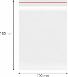  Simítózáras tasak, önzáró tasak, zárható zacskó 100x150 mm