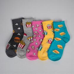 Aura Via Kislány étel mintás pamut zokni szett - 5 pár/cs 32-35 111297