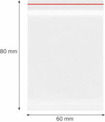  Simítózáras tasak, önzáró tasak, zárható zacskó 60x80 mm