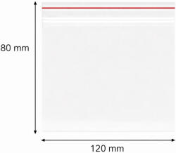  Simítózáras tasak, önzáró tasak, zárható zacskó 120x80 mm