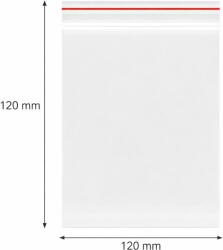  Simítózáras tasak, önzáró tasak, zárható zacskó 120x120 mm