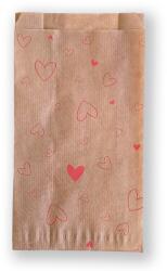 BontaBag 1 kg-os barna papírtasak piros szívecskés design mintával - 100 db (100 db)