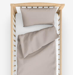 Goldea gyermek pamut ágyneműhuzat kiságyba - szürkésbarna 90 x 120 és 40 x 60 cm