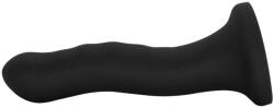 Mokko Toys Bendable Smooth Dildo with Suction Cup, Liquid Silicone, Black, 18 cm Dildo