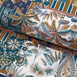  Dekorációs anyag jacquard Basmati allover bleu