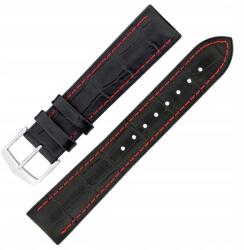 Hirsch Óraszíj Hirsch 0925128052-2-22 fekete, piros 22mm (0925128052-2-22)