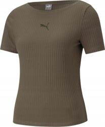 PUMA Női Póló Puma Her Ribbed Slim Tee Grape Leaf Khaki 531917 44, XL (531917)