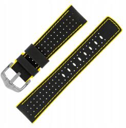 Hirsch Óraszíj Hirsch 0917294050-4-20 fekete, sárga 20mm (0917294050-4-20)