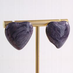  Fülbevaló Arany Szív Lila Szív Sebészeti Acél Lolita Akcesoria