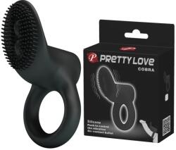  Вибриращ пенис пръстен с клитор стимулатор - Cobra Black (DEBRA01475)