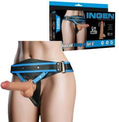  Вибриращ страп-он с реалистично дилдо, 20см. - Ingen Strap-on L/XL/XXL (LVTOY00848)