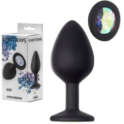  Силиконов плъг с вграден кристал, 8см. - Anal Plug Cutie Medium Black (4012-08LOLA)