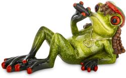  Dekoratív figura béka figura fekvő hippi szivar stílus hippie reggae (za183557)