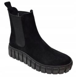 Fabio Fabrizi 1074 Bokacsizma Fekete bőr velúr 37-es (1074-czar)