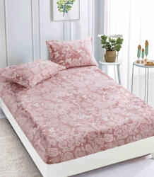 Jojo Home Husa de Pat Cocolino cu Elastic si 2 Fete de Perna 50x70cm, 180x200cm, Roz Alb-D143 (D143)