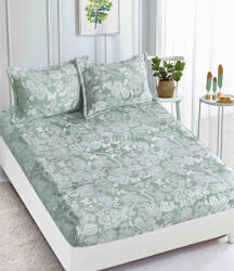 Jojo Home Husa de Pat Cocolino cu Elastic si 2 Fete de Perna 50x70cm, 180x200cm, Verde-D145 (D145)