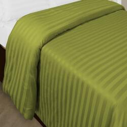 HomePuls Cearsaf de pilota o persoana Damasc Policoton dunga 1 cm, 140x220 cm, Verde Olive