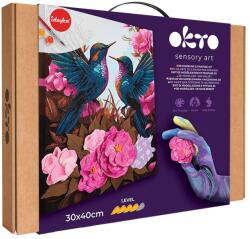 OKTO Set pictura si modelare 3D cu argila usoara, 30x40 cm - Hummingbirds in love (KR-OK30012)