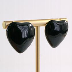  Fülbevaló Arany Szív Fekete Sebészeti Acél Lolita Akcesoria
