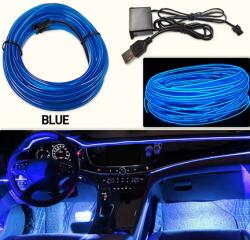  Autóbelső LED szalag USB atmoszféra szalag Kék