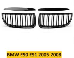  BMW E90 E91 Hűtőrács Vese kétsoros/egysoros rács fényes fekete 4 ajtós 2005-2008 Kétsoros rács