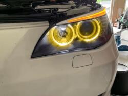  Angel Eye DRL LED Izzó (nappali menetfény) BMW 5-ös sorozat E60 E61 LCI halogén fényszóróhoz 2007-2010 - fehér vagy sárga Sárga fényű