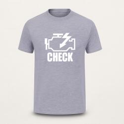  Autós Póló Check Engine Light Nyomat Pamut, Kényelmes Autós Felső (M-XXL) Szürke XXL
