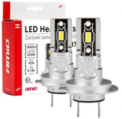 AMiO H7 LED Izzó Szett - H-MINI 12-24V, 6500K CSP, 2225 lm, Canbus, E9 R10 - Erős Fény, Plug& Play