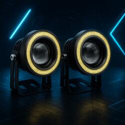  UNIVERZÁLIS 2db Ködlámpa LED COB menetfénnyel 64mm és 89mm 89mm