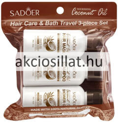 SADOER Coconut Oil Hair Care & Bath kókuszolajos hajápoló és fürdő utazókészlet