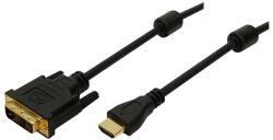 LogiLink HDMI-kábel, A/M-DVI/M, 1080p, 2x ferrit, 3 m
