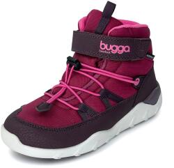 Bugga încălțăminte de iarnă barefoot pentru copii cu membrană CHRIS Burgundy B00190-16 - 36