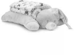 Lorelli Poffy Duo takaró 75x90 cm párnával 45x30 cm - White Grey Teddy Bear - aprotalpak