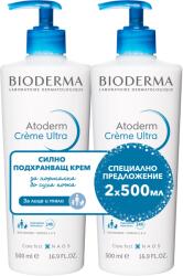 BIODERMA Atoderm Комплект - Успокояващ крем за лице и тяло Ultra, 2 x 500 ml (Лимитирано)