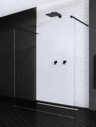 Radaway Modo New Black I Walk-in fekete zuhanyfal 140 átlátszó