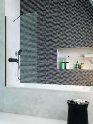 Radaway Modo New Black PNJ II fekete kádparaván 60 átlátszó