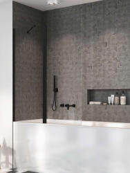 Radaway Nes Black PND II fekete kádparaván 100 átlátszó balos