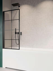 Radaway Nes Black PNJ I Factory fekete kádparaván 70 átlátszó balos