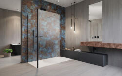 Radaway Modo New Black IV Walk-in fekete zuhanyfal 130x100 átlátszó