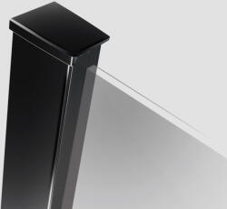 Radaway Modo New Black II Walk-in fekete zuhanyfal törölközőtartóval 150 átlátszó