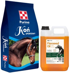 Purina Sport Horse 25 kg + Lab-v Ulei de semințe de in - Ulei de semințe de in 100% presat la rece pentru cai 5000 ml