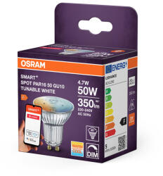 OSRAM Smart+ ZigBee GU10 LED, 4, 7 W, 350 lm, 2700-6500 K, dimmelhető (4099854461767)
