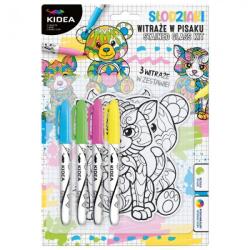 Derform Ólomüveg dekoratív matrica készlet markerekkel, Derform, Misie Kidea, 4 szín, 18x26 cm (WIPMKA)