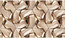 MÉDIA Öntapadó és mosható falfestmény Absztrakt 3D arany, 350 x 200 cm (FOTOTAP7118)