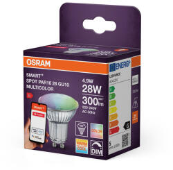 OSRAM Smart+ ZigBee GU10 LED, 4, 9 W, 300 lm, 2700-6500 K +RGB, dimmelhető (4099854461859)