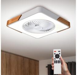 Brilagi Brilagi-LED Lampă cu ventilator, reglabilă, LED/30W/230V 3000-6500K, alb/stejar + telecomandă (BG3665)