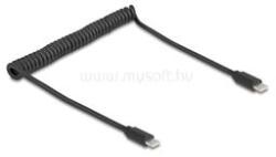 Delock USB 2.0 Type-C tekercses kábel, apa-apa 0, 45 m-től 0, 75 m-ig (fekete) (DL90369) (DL90369)