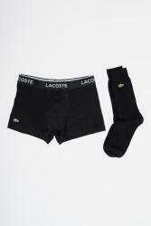 Lacoste Lacoste, Logómintás derekú boxer és hosszú szárú zokni szett - 2 részes, Fekete, L (L5H9975-031-L)
